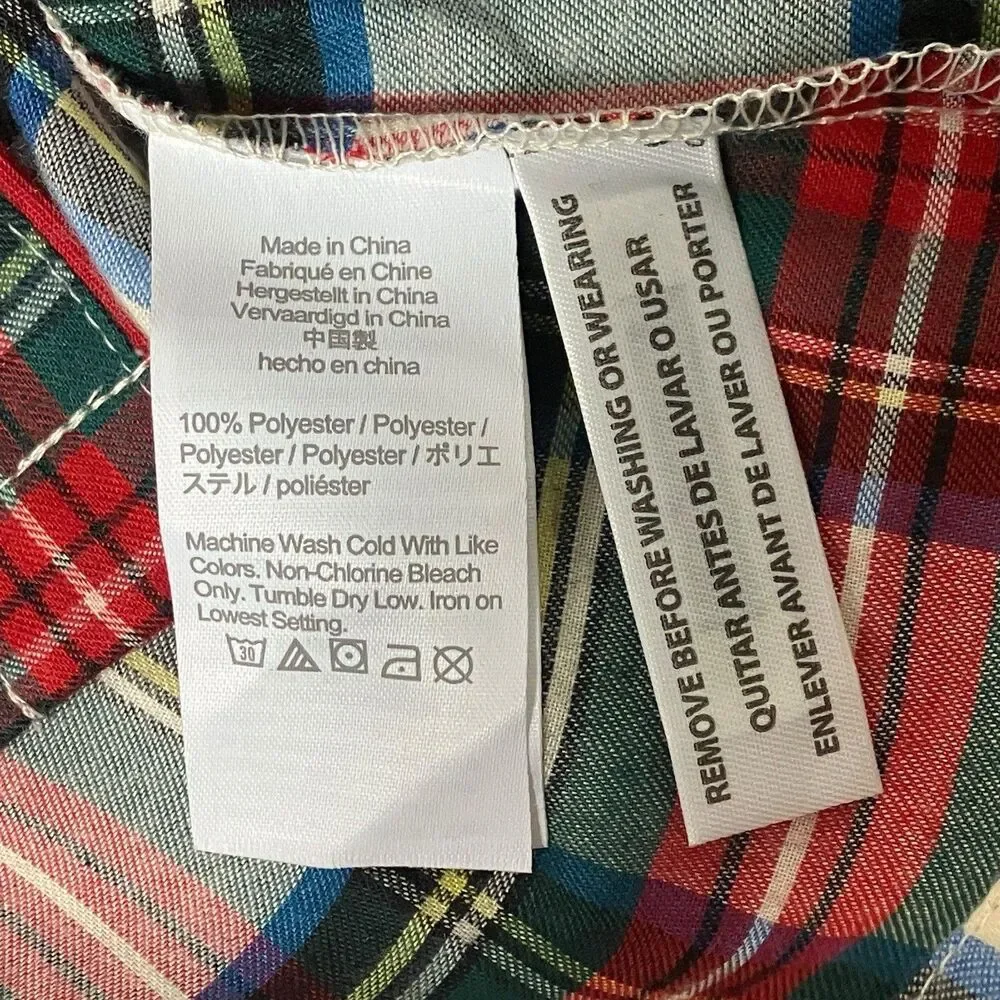 Crewcuts Plaid‎ Button Front Pajama Top Boys 6–7 Cozy Sleepwear